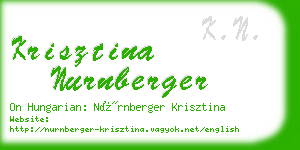 krisztina nurnberger business card